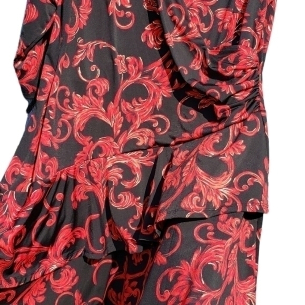 Signature by Robbie Bee Cocktail Wedding Floral‎ Midi Dress Plus Size 1X - Picture 3 of 7
